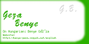 geza benye business card